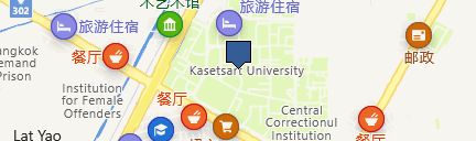 KU 农业大学(Kasetsart University)的地图